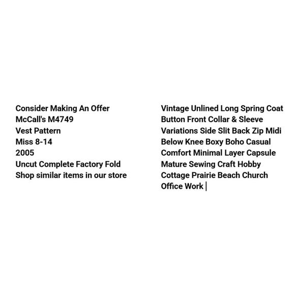 McCalls M4749 Pattern Jacket Dress Miss 8-14 Uncut Vintage Unlined Long Spring - Picture 3 of 8